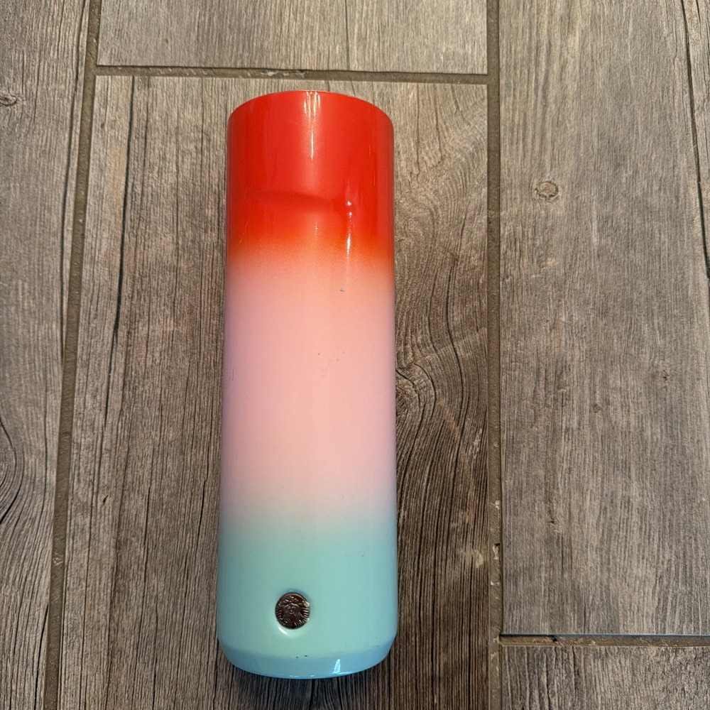 Starbucks 20 oz Red Pink Mint Ombre Tumbler Siren Logo No Lid